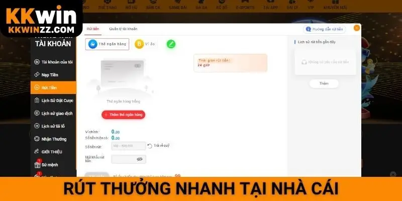 Rút thưởng nhanh tại nhà cái
